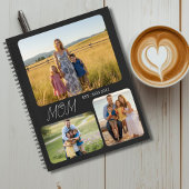 Moeder heeft modern schrift zwart 3 foto notitieboek