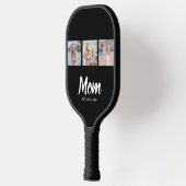 Moeder heeft modern schrift Zwart 3 foto Pickleball Paddle (Links)