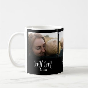 Moeder heeft moderne script Black 3 foto Koffiemok