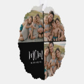 Moeder heeft moderne script Black 3 foto Ornament Kaart (Rechts)
