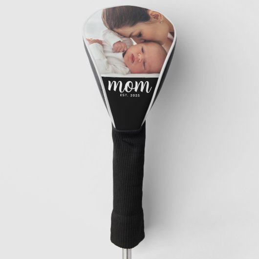 Moeder heeft moderne scriptfoto gemaakt golfheadcover (Voorkant)