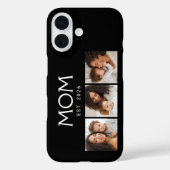 Moeder Heeft Moderne Typografie Zwart 3 Foto Case-Mate iPhone Case (Achterkant)