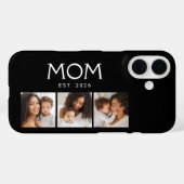 Moeder Heeft Moderne Typografie Zwart 3 Foto Case-Mate iPhone Case (Achterkant (horizontaal))