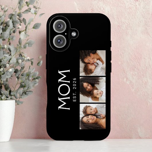 Moeder Heeft Moderne Typografie Zwart 3 Foto Case-Mate iPhone Case
