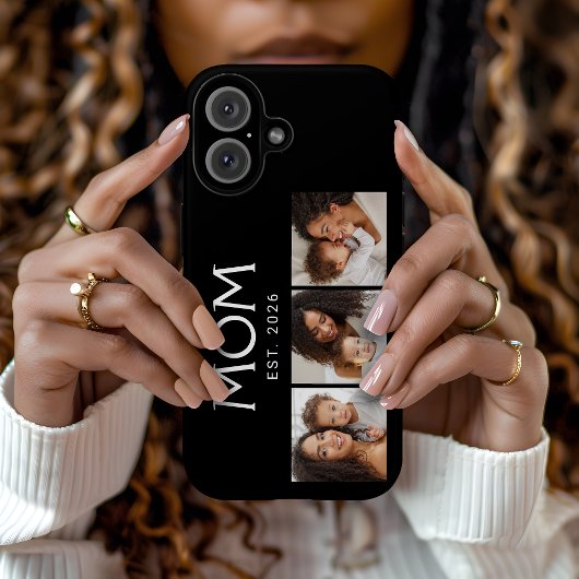Moeder Heeft Moderne Typografie Zwart 3 Foto Case-Mate iPhone Case