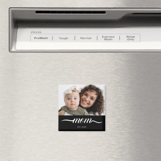 Moeder heeft moderne witte script foto elegant ing magneet (Insitu (Vaatwasser))