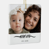 Moeder heeft moderne zwarte script foto elegant in keramisch ornament (Rechts)