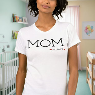 Moeder Heeft Twee Harten Zwarte Minimaal T-shirt