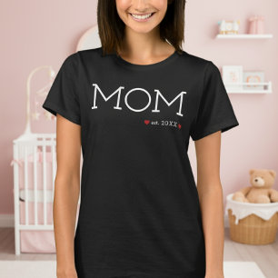 Moeder Heeft Twee Harten Zwarte Minimaal T-shirt