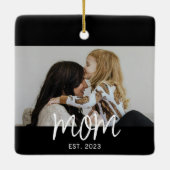 Moeder heeft wit script foto opgericht keramisch ornament (Achterkant)