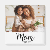 Moeder heeft zwarte script fotocadeau minimalistis magneet (Voorkant)