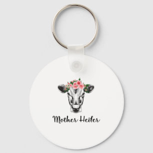 Moeder Heifer Cute Perfect gift voor moeder Sleutelhanger
