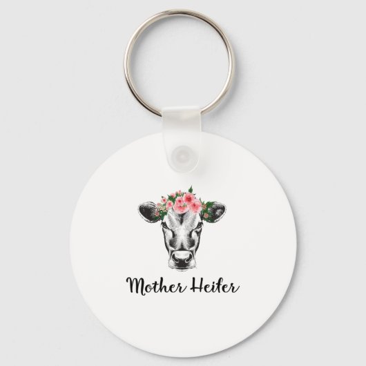 Moeder Heifer Cute Perfect gift voor moeder Sleutelhanger (Voorkant)