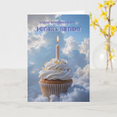 Moeder Hemelse Verjaardag Cupcake Wolken Kaart (Gele Bloem)