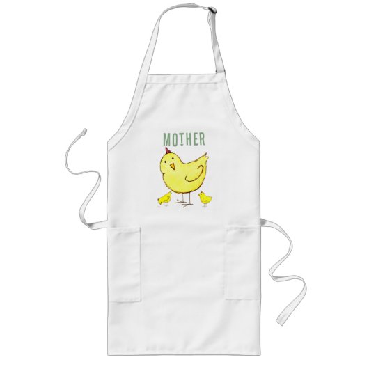 Moeder Hen Apron Lang Schort (Voorkant)