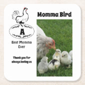 Moeder Hen Best Momma Ever Foto Name Kartonnen Onderzetters (Voorkant)
