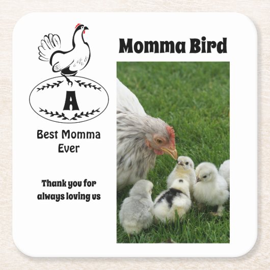 Moeder Hen Best Momma Ever Foto Name Kartonnen Onderzetters (Voorkant)