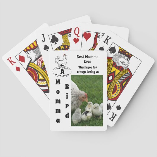 Moeder Hen Best Momma Ever Foto Name Pokerkaarten (Achterkant)