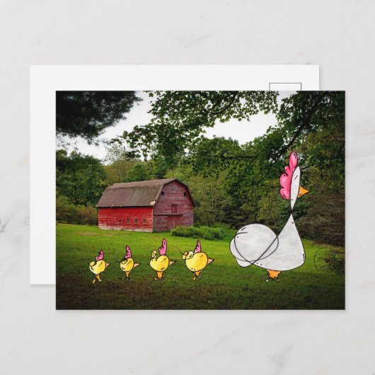 Moeder Hen Briefkaart (Voorkant / Achterkant)