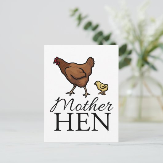 Moeder Hen Briefkaart (Staand voorkant)