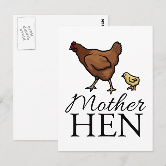 Moeder Hen Briefkaart (Voorkant / Achterkant)