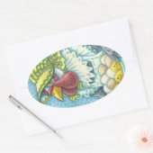 Moeder Hen, Eieren en STICKERS van kippen Ovaal, b (Envelop)