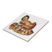 Moeder Hen en Chicken Tile Tegeltje (Zijkant)