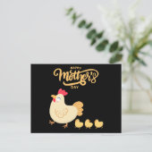 Moeder Hen en haar kippen tekenen Moederdag Briefkaart (Staand voorkant)