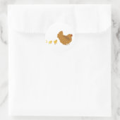 Moeder Hen en Kip Ronde Sticker (Tas)