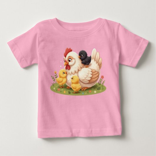 Moeder Hen Kuiken Boerderij Dier Peuter T-shirt (Voorkant)