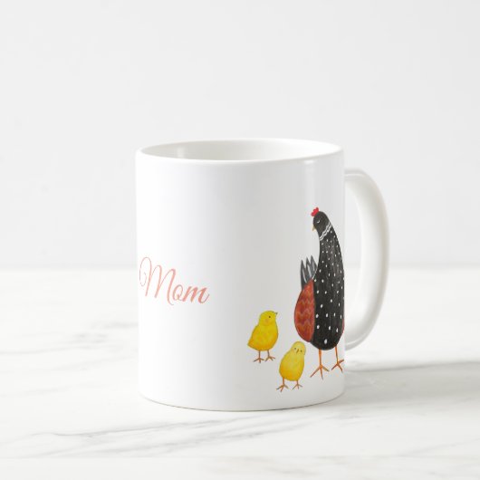 Moeder Hen met drie moederdag cadeau Koffiemok (Voorkant rechts)