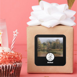 Moeder Hen Nesting Name Tag Egg Foto Vierkante Sticker