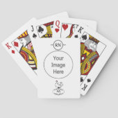 Moeder Hen Nesting op Monogram Eieren Pokerkaarten (Achterkant)