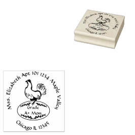 Moeder Hen Nesting Return Address Rubberstempel