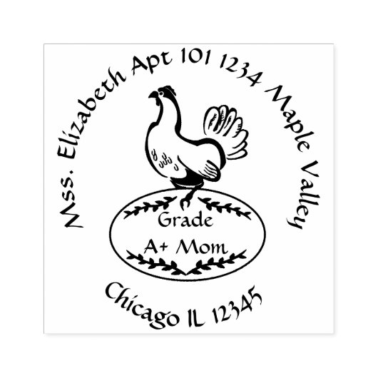 Moeder Hen Nesting Return Address Rubberstempel (Afrduk)