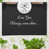 Moeder Hen Nesting w Monogram Egg Foto Theedoek (Gevouwen)