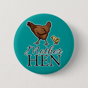 Moeder Hen Ronde Button 5,7 Cm
