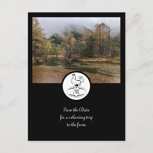 Moeder Hen Silhouette Silhouette Monogram met Foto Uitnodiging Briefkaart (Voorkant)