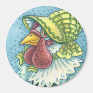 Moeder Hen, SUN BONNET, CHICKEN BOERDERIJ MAGNET R