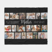 Moeder Herdenking 18 Foto Collage Fleece Deken (Voorkant (Horizontaal))