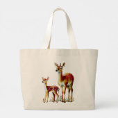 Moeder Herten en Fawn Grote Tote Bag (Achterkant)
