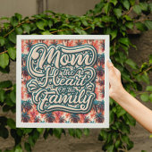Moeder het hart van de familie Tropisch patroon Perfect Poster
