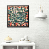 Moeder het hart van de familie Tropisch patroon Perfect Poster