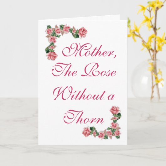 Moeder, het Roos zonder doorn Kaart (Gele Bloem)