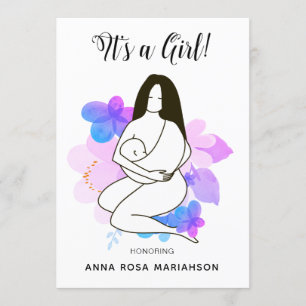 *~* Moeder Holding Baby Floral Baby shower Girl Kaart