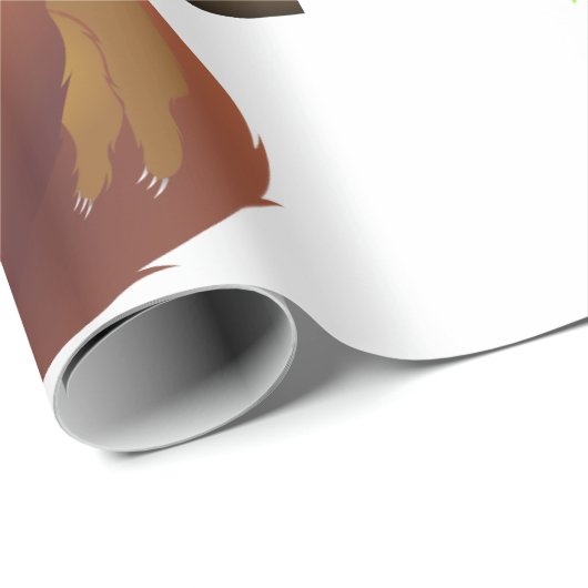 Moeder Holding Baby Sloth Rust op een boomtak Cadeaupapier (Rol Hoek)