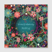 Moeder Home Quote Bloemen Hart m Magnetische Kaar (Voorkant)