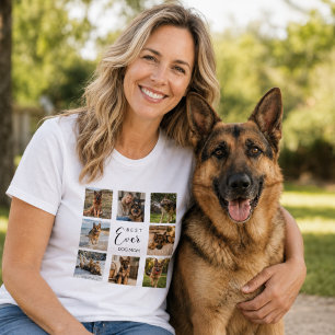 Moeder hond mama fotocollage Tri-Blend shirt