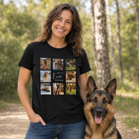 Moeder hond mama fotocollage zwart t-shirt