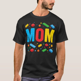 Moeder Hoofd Bouwer Bouwstenen Blokken Familie T-shirt
